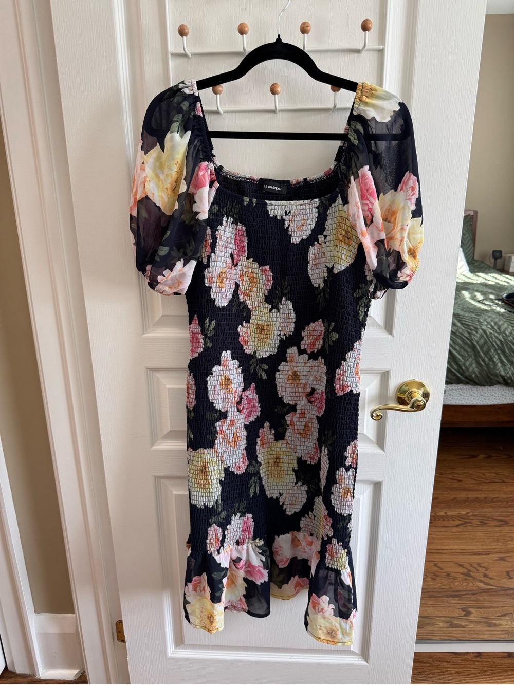 Le Chateau Floral Smocked Dress